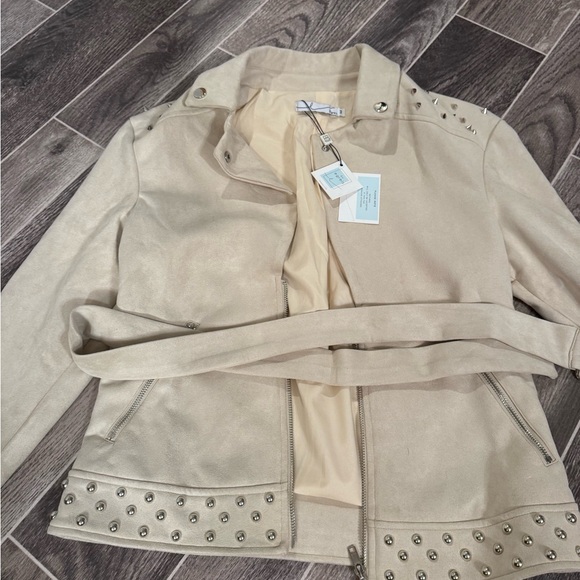 ByEgreis suede-feel studded jacket - Picture 2 of 9
